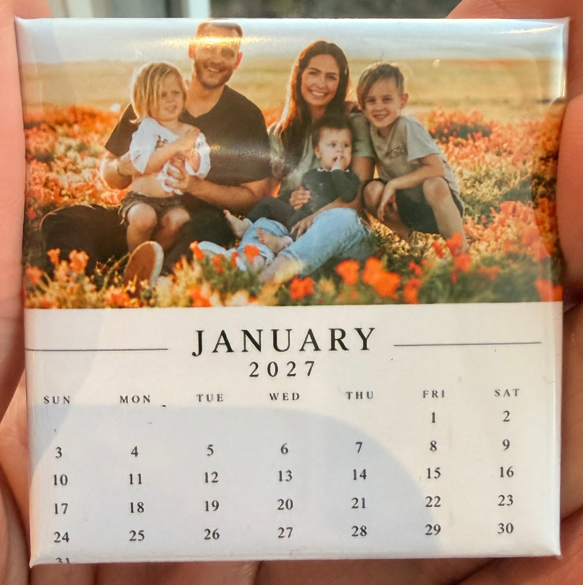 Custom Photo Calendar Magnets 2027 – Set of 12